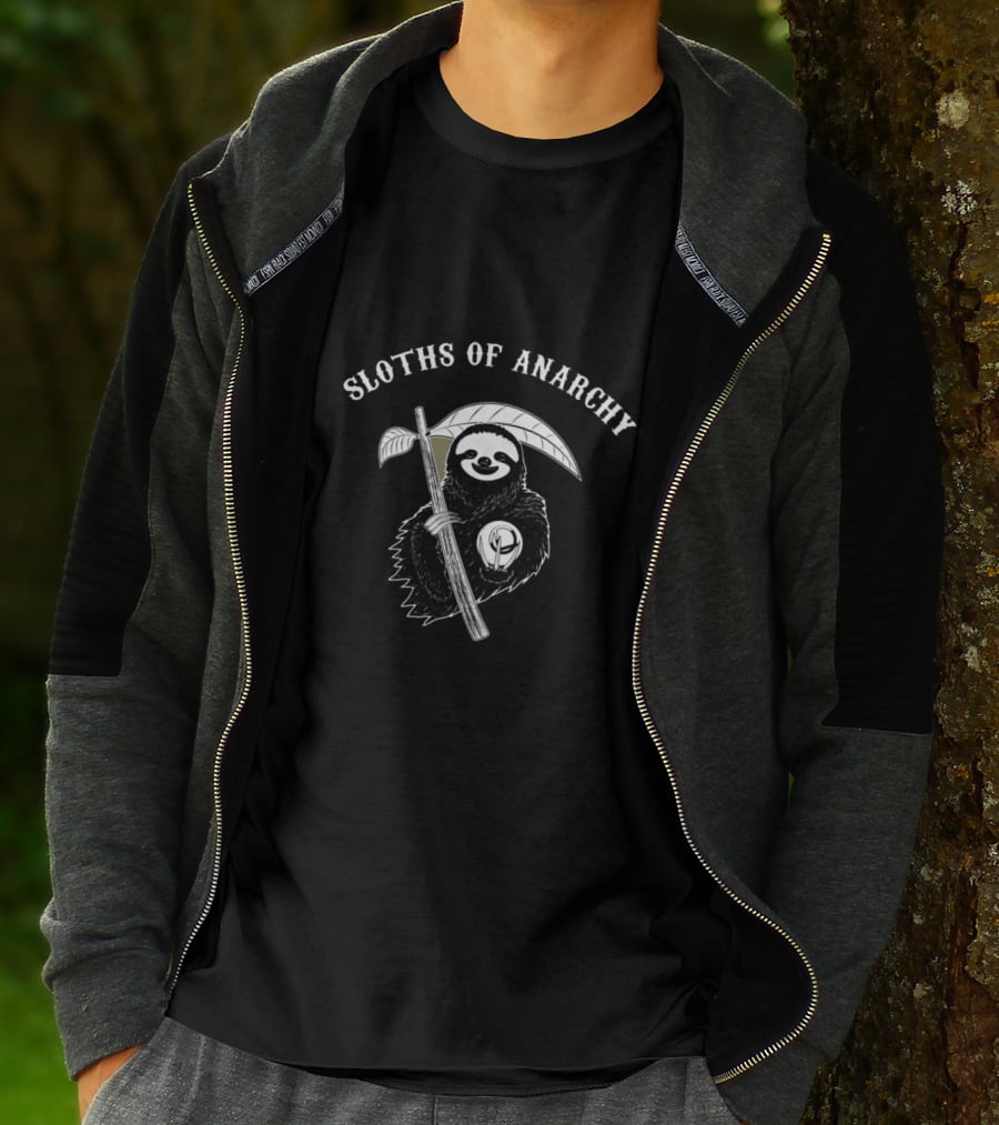 Sloths Of Anarchy Grim Reaper Parody With Motorcycle Club T-Shirt