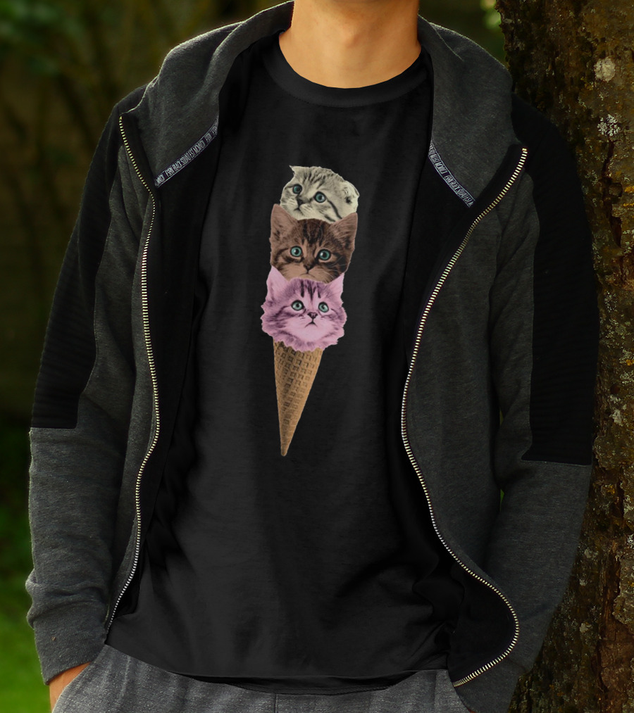 Kittens Ice Cream Cone Trio T-Shirt