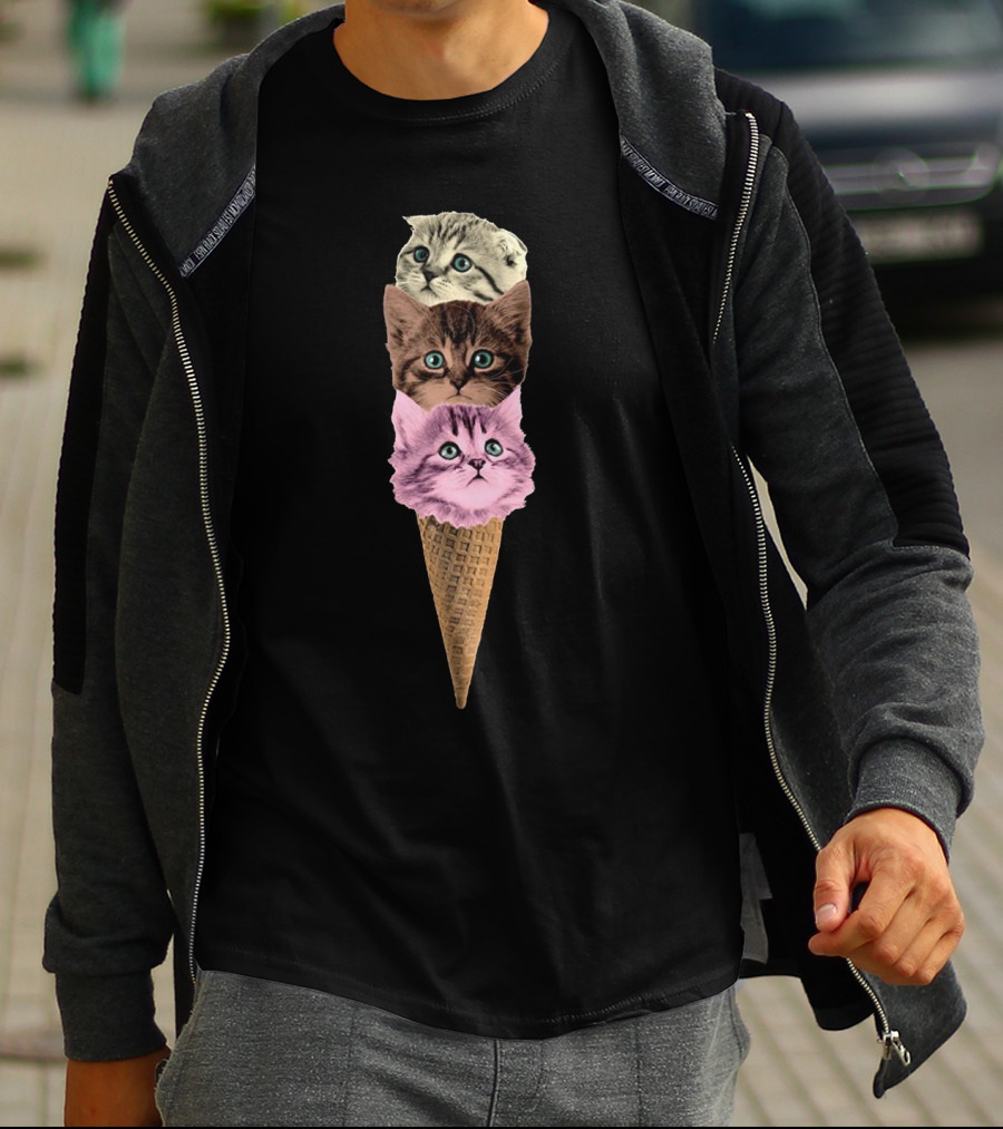 Kittens Ice Cream Cone Trio T-Shirt