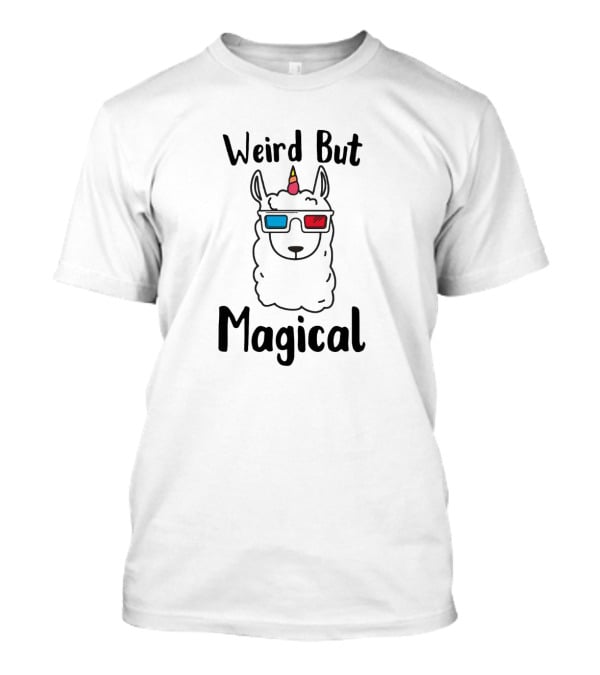Weird But Magical Llamacorn With 3D Glasses T-Shirt