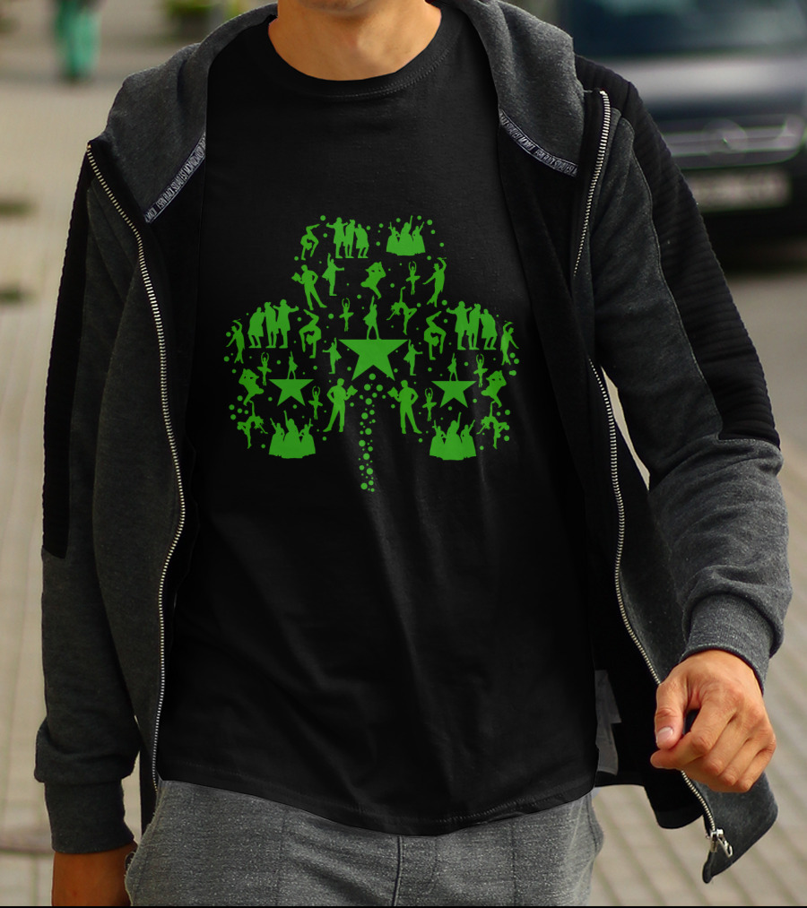 Irish Broadway Musicals Shamrock Dancers With Stars T-Shirt