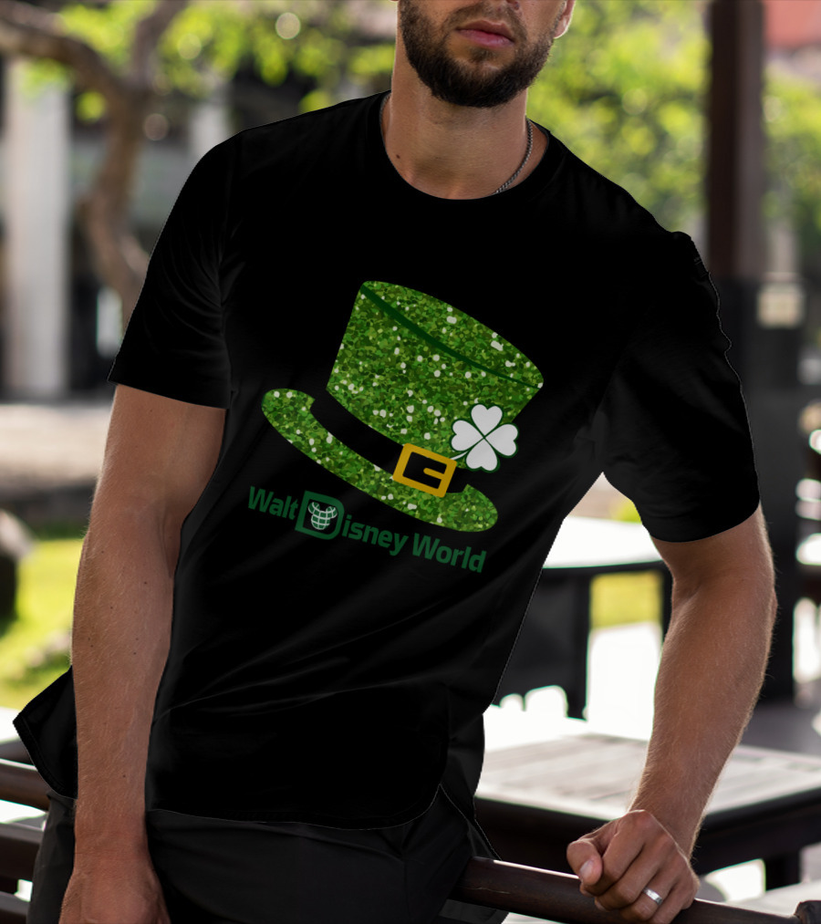 Walt Disney World Mickey Mouse Patrick Day Green Shamrock Hat T-Shirt