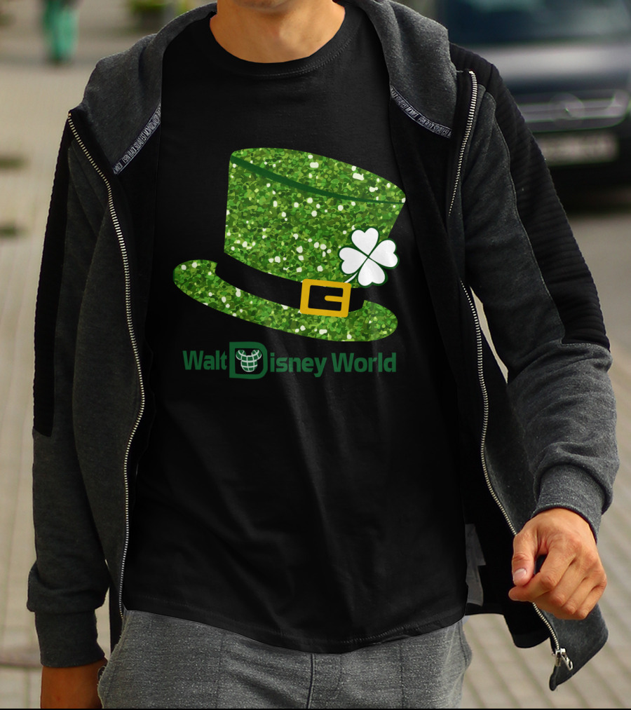 Walt Disney World Mickey Mouse Patrick Day Green Shamrock Hat T-Shirt