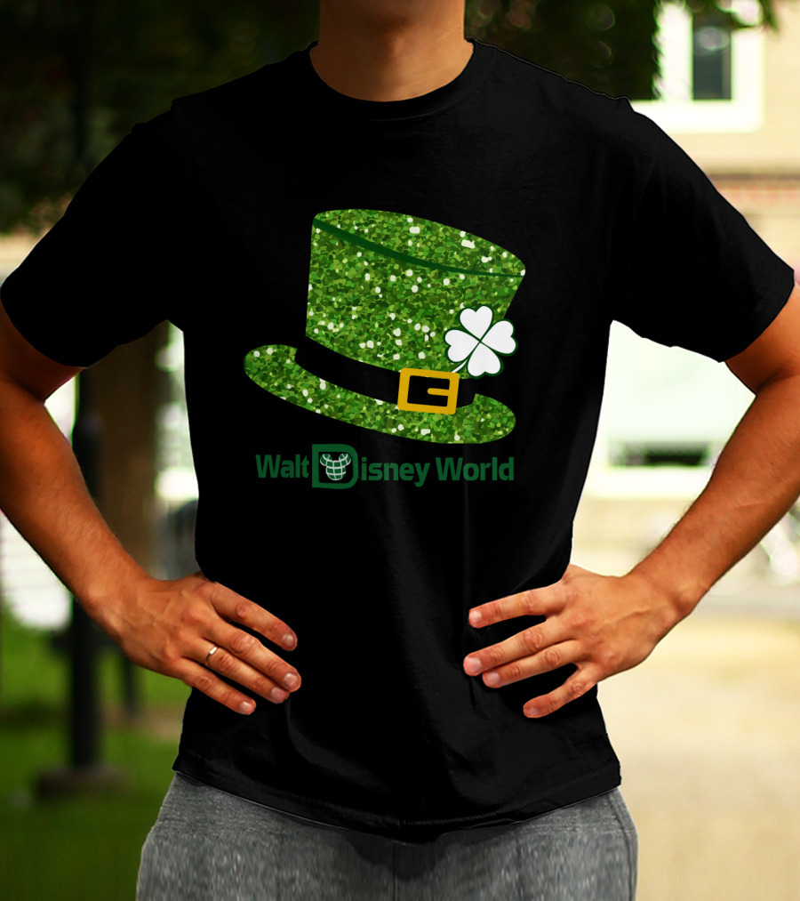 Walt Disney World Mickey Mouse Patrick Day Green Shamrock Hat T-Shirt