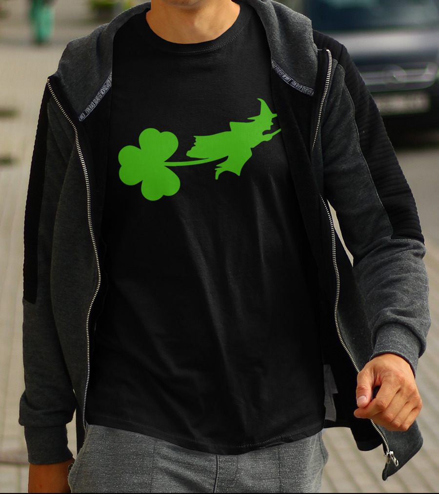 Wicked Witch Riding Shamrock T-Shirt