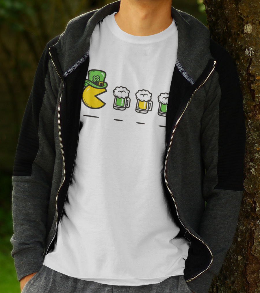 Pacman St. Patrick's Day Beer Mugs Hat T-Shirt