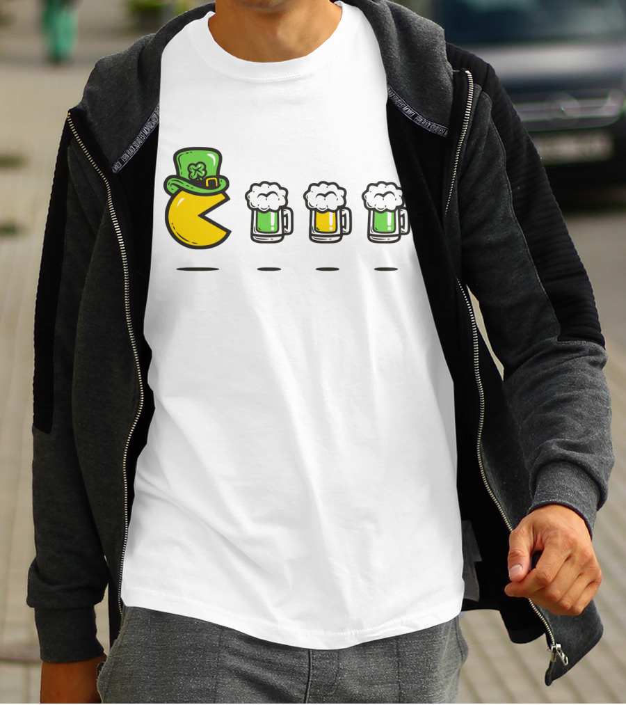 Pacman St. Patrick's Day Beer Mugs Hat T-Shirt
