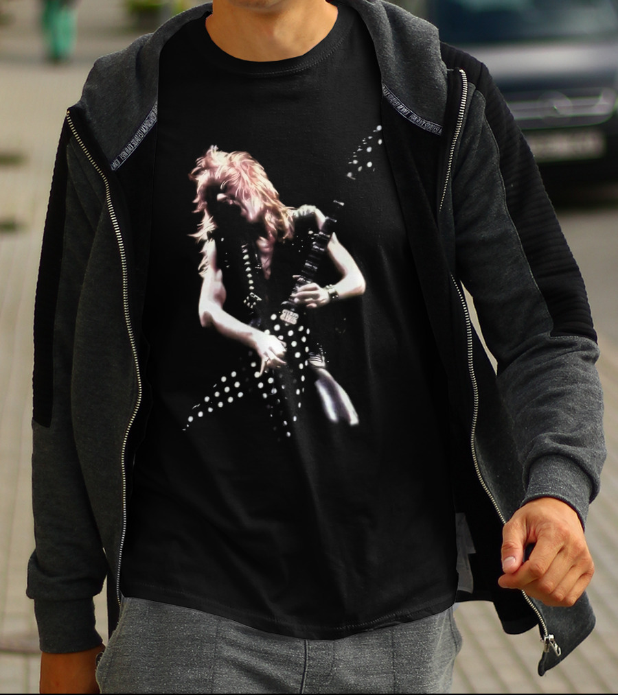 Randy Rhoads Legendary Guitarist With Polka Dot Flying V T-Shirt