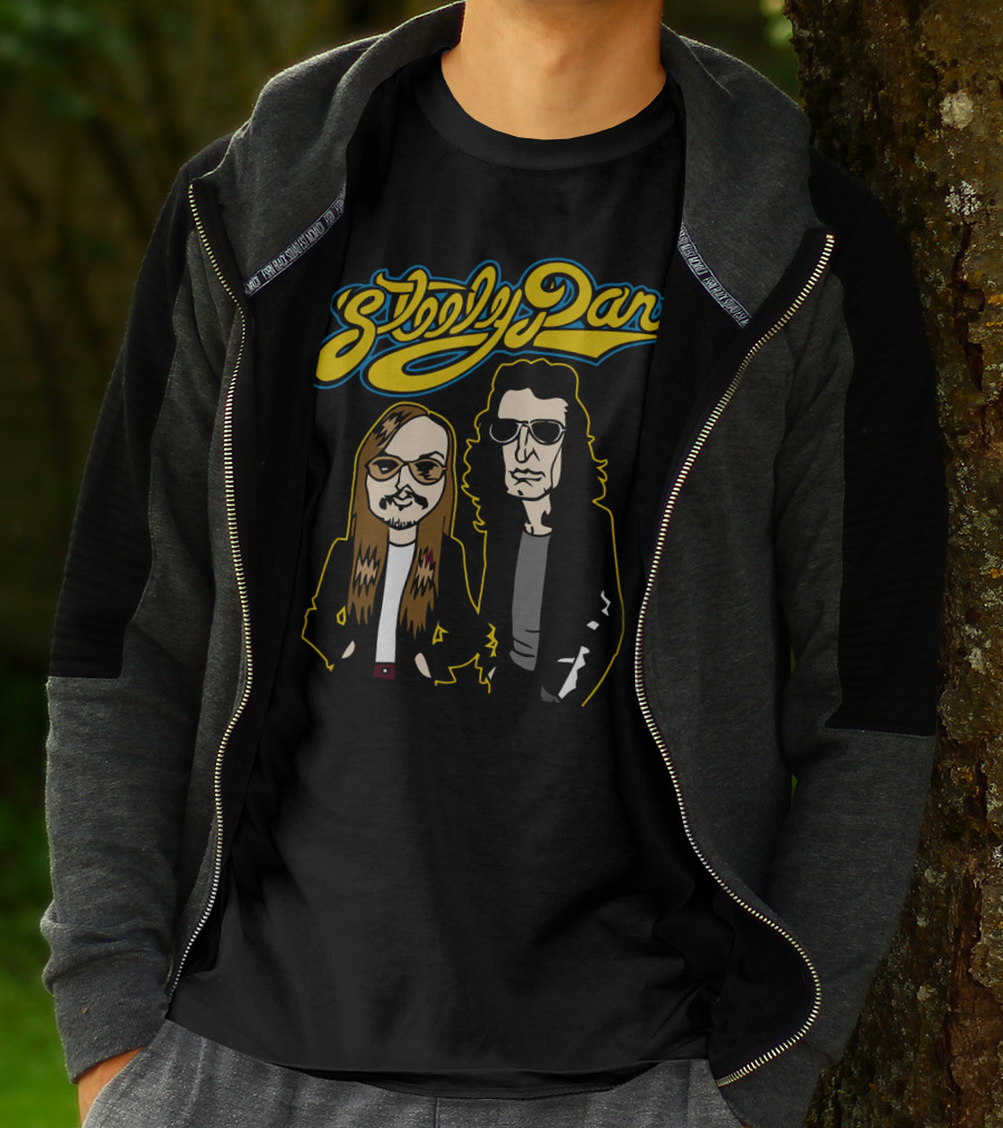 Steely Dan Cartoon Characters With Sunglasses And Long Hair T-Shirt
