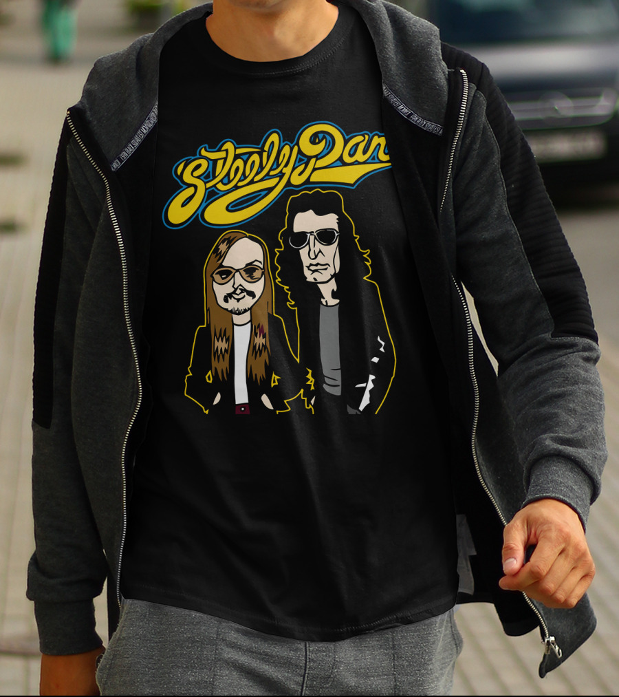 Steely Dan Cartoon Characters With Sunglasses And Long Hair T-Shirt
