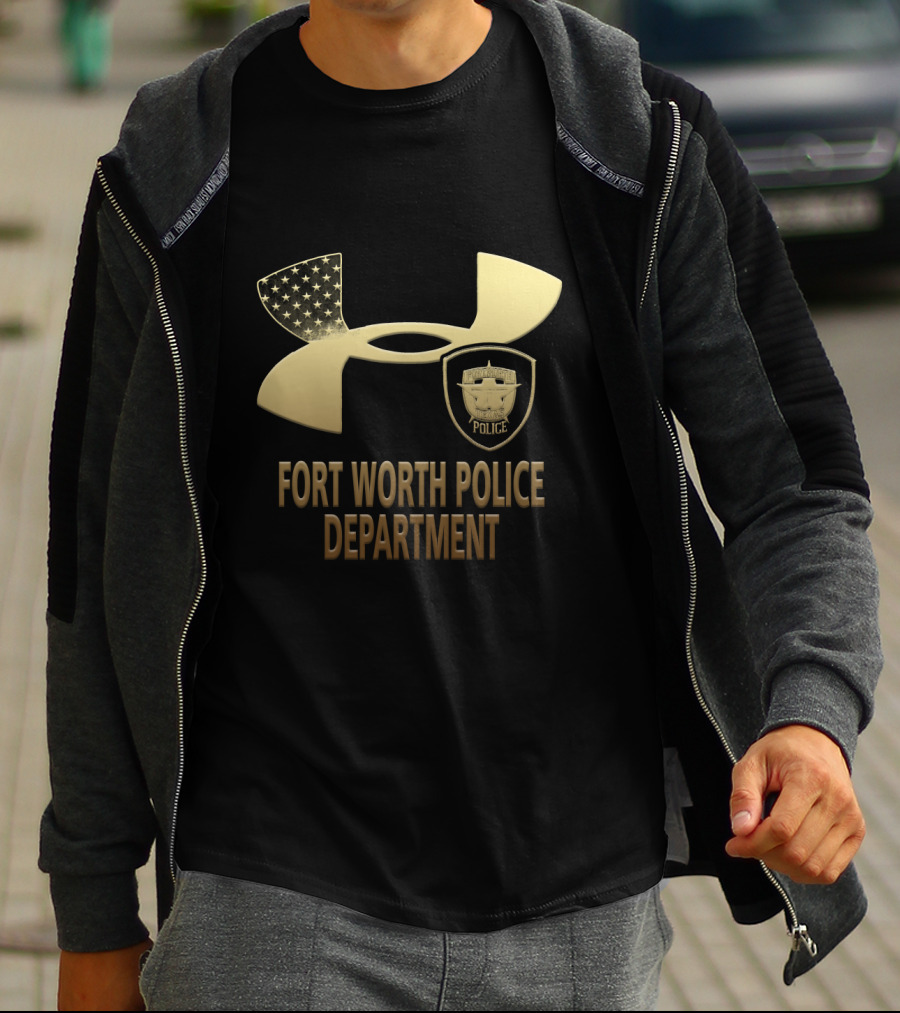 Fort Worth Police Department Under Armour Logo Badge Gold Edition T-Shirt