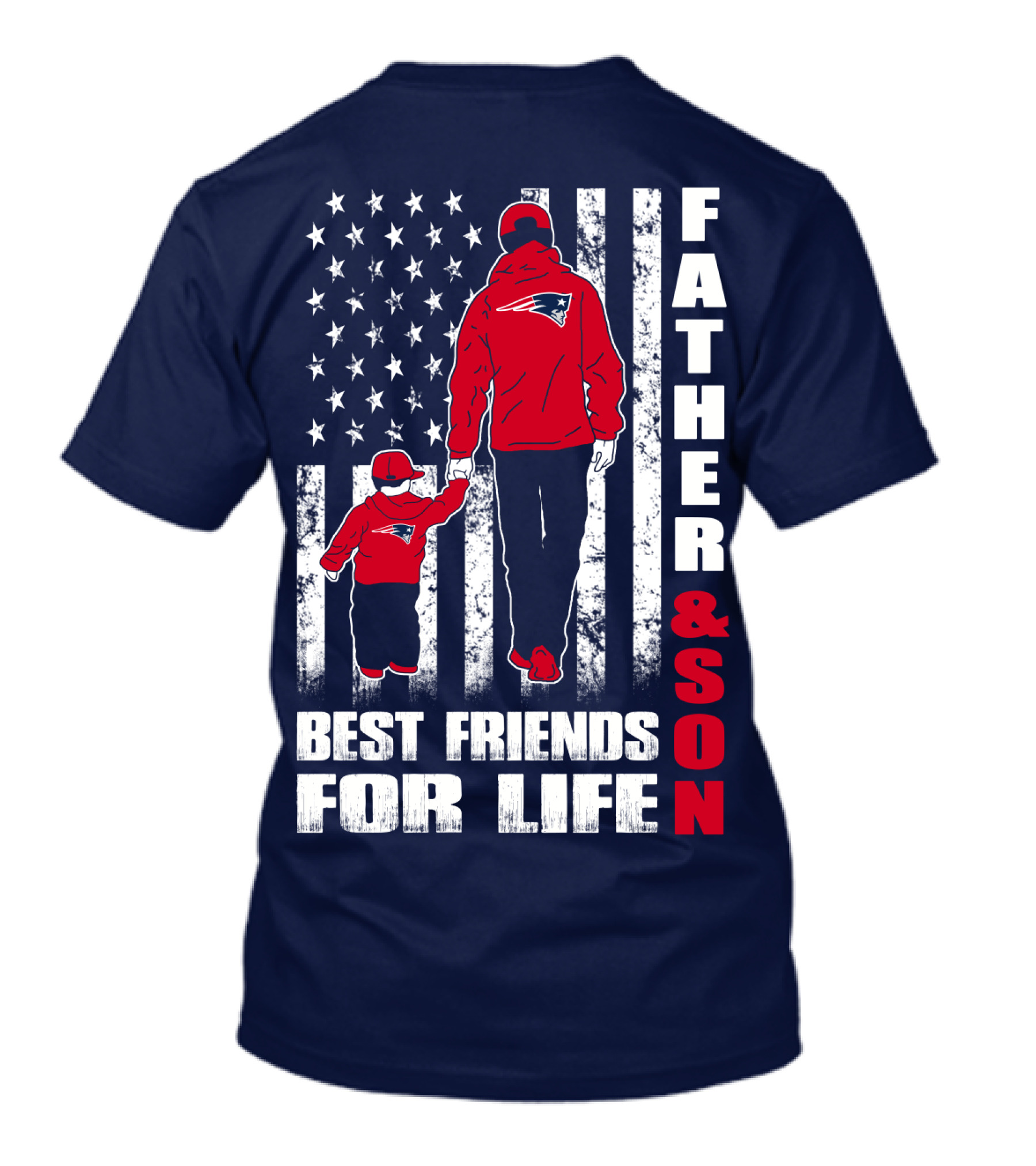 Father And Son Best Friends For Life Patriots American Flag T-Shirt