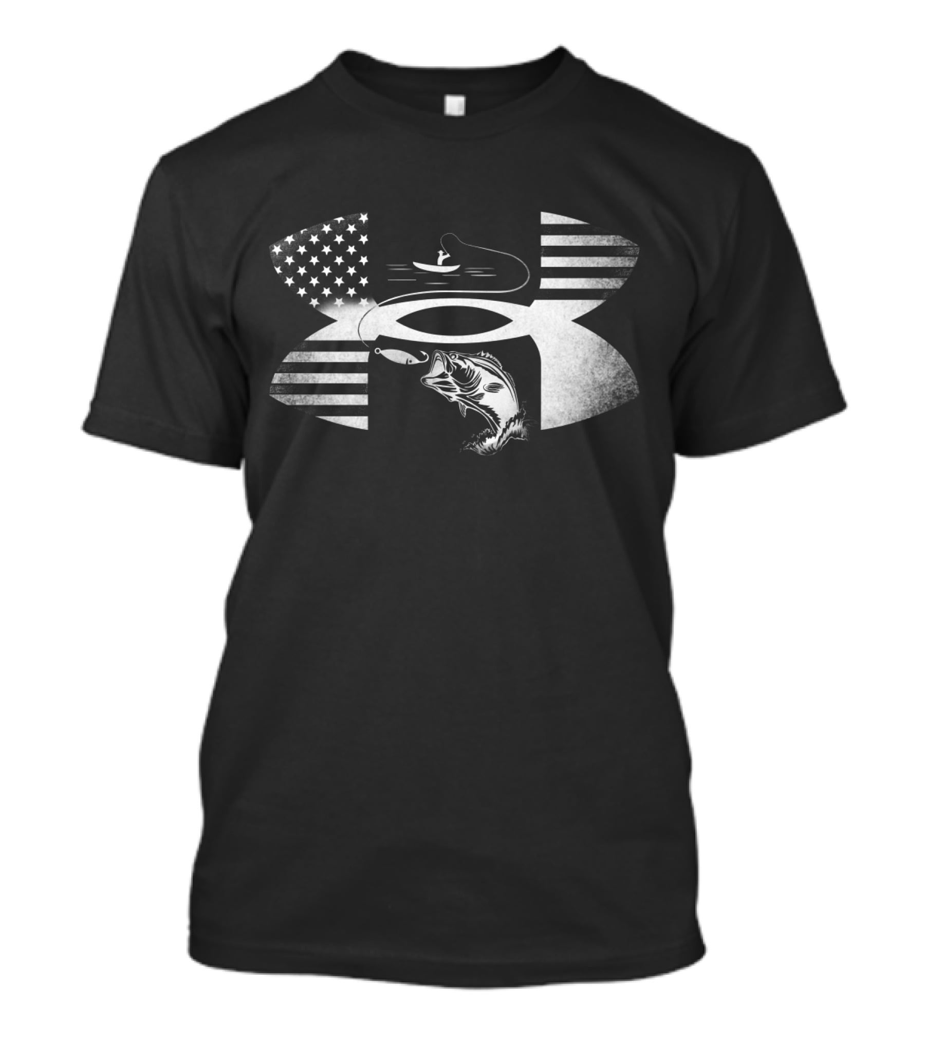 Bass Fishing American Flag Under Armour T-Shirt