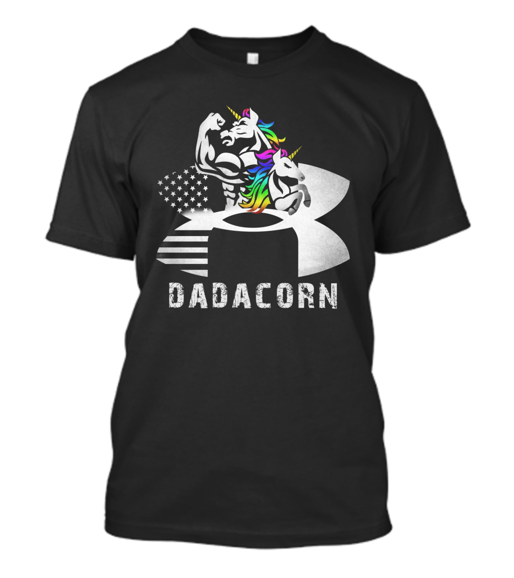 Dadacorn Unicorn Dad Flag Bald Eagle T-Shirt