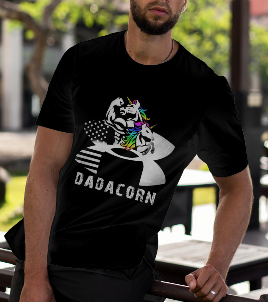 Dadacorn Unicorn Dad Flag Bald Eagle T-Shirt