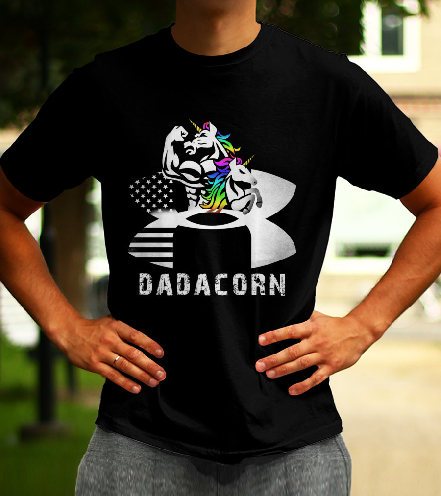 Dadacorn Unicorn Dad Flag Bald Eagle T-Shirt