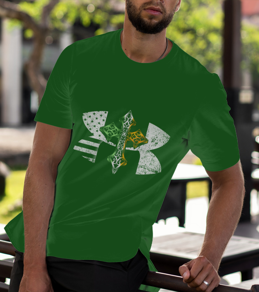 Under Armour Celtic Cross USA Flag T-Shirt