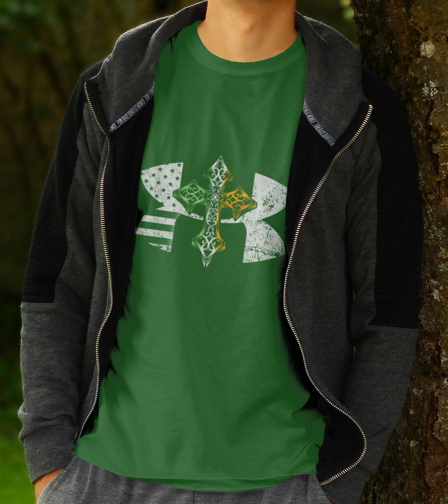 Under Armour Celtic Cross USA Flag T-Shirt