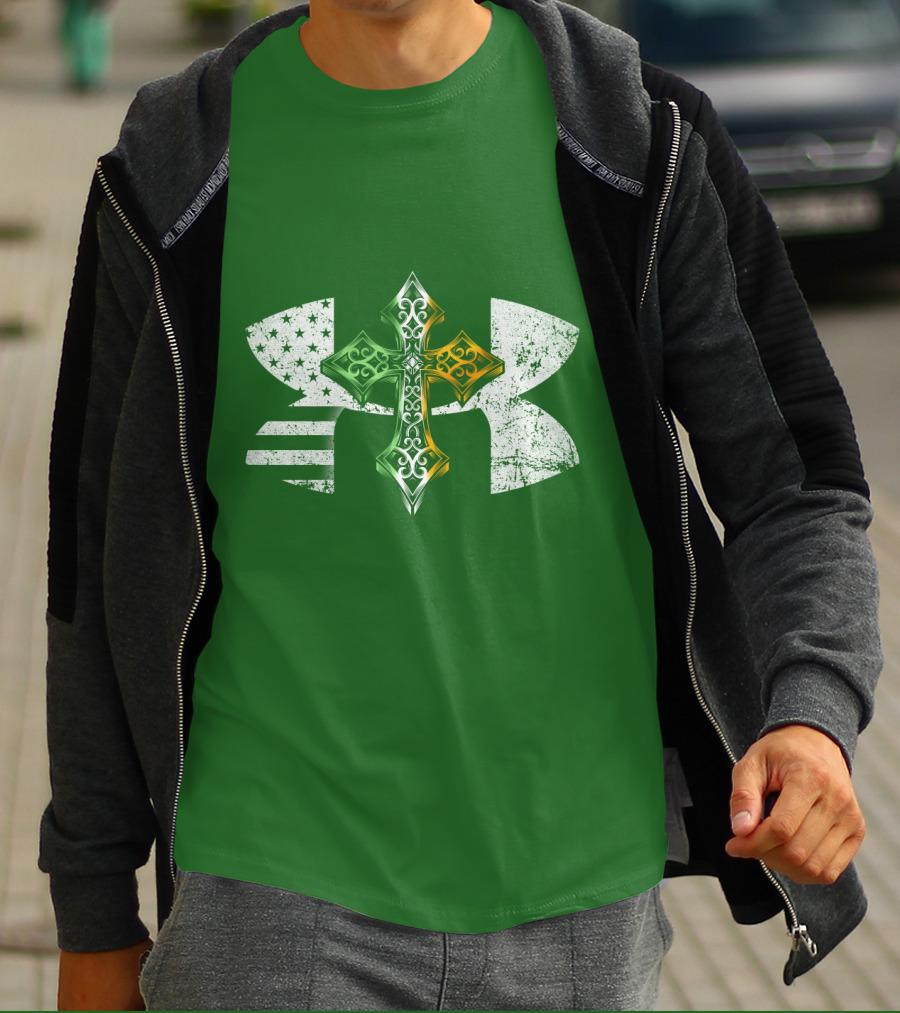 Under Armour Celtic Cross USA Flag T-Shirt