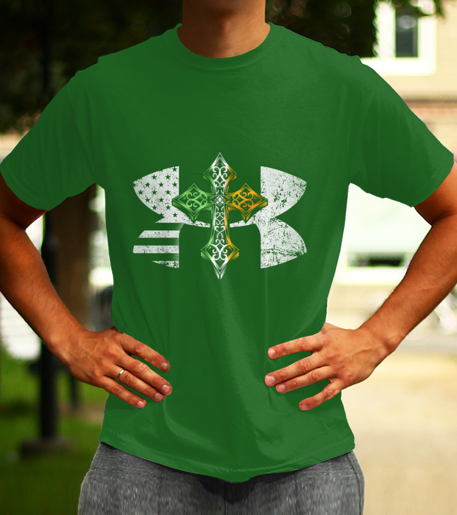 Under Armour Celtic Cross USA Flag T-Shirt