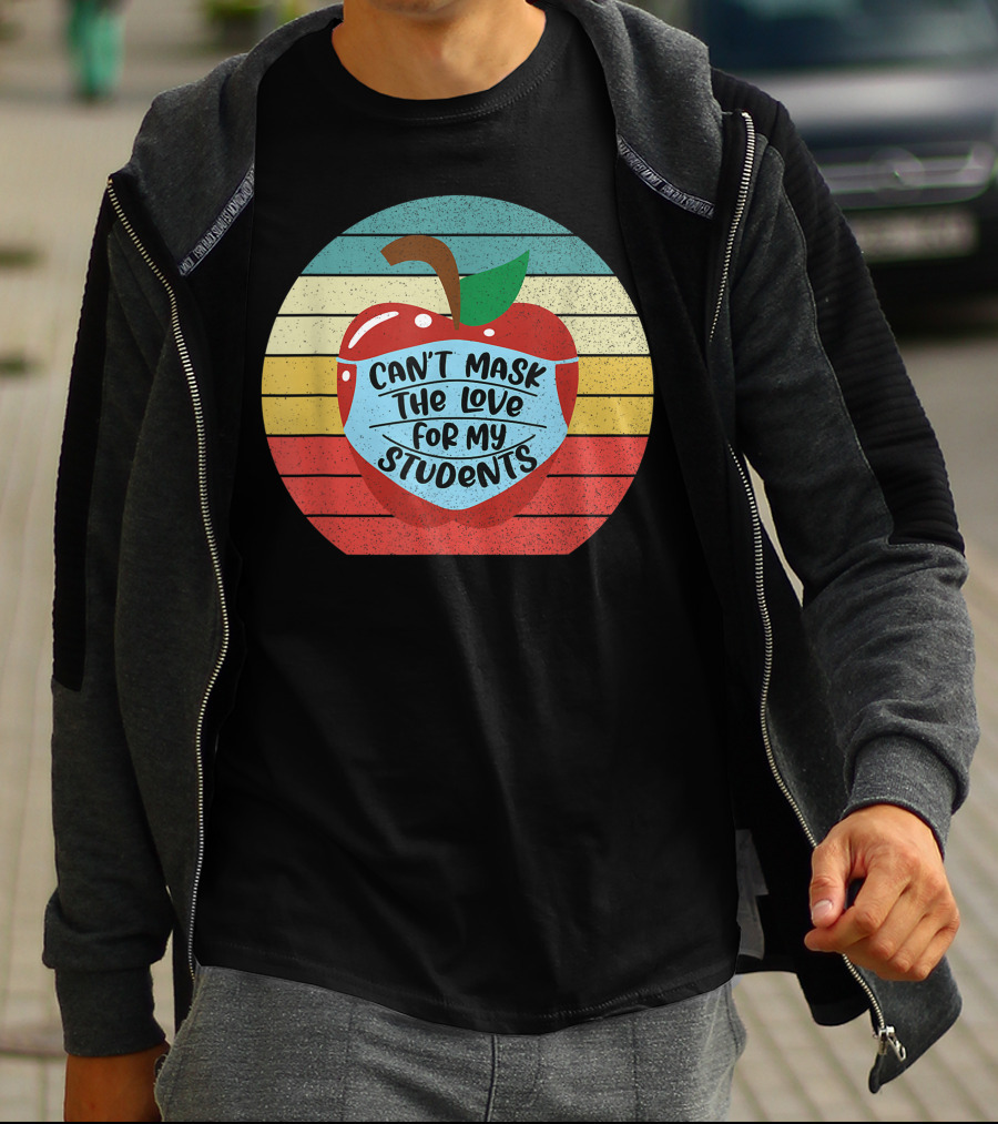 Can't Mask The Love For My Students Retro Apple T-Shirt