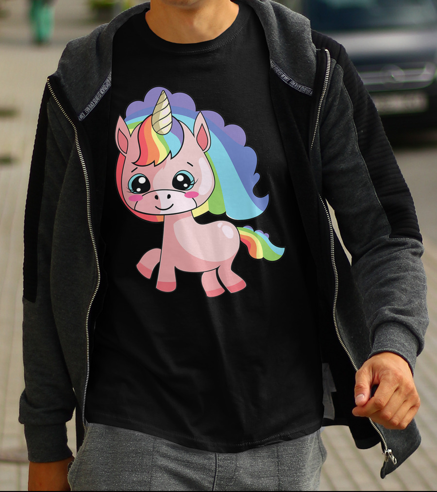 Cute Rainbow Unicorn For Unicorn Lover T-Shirt