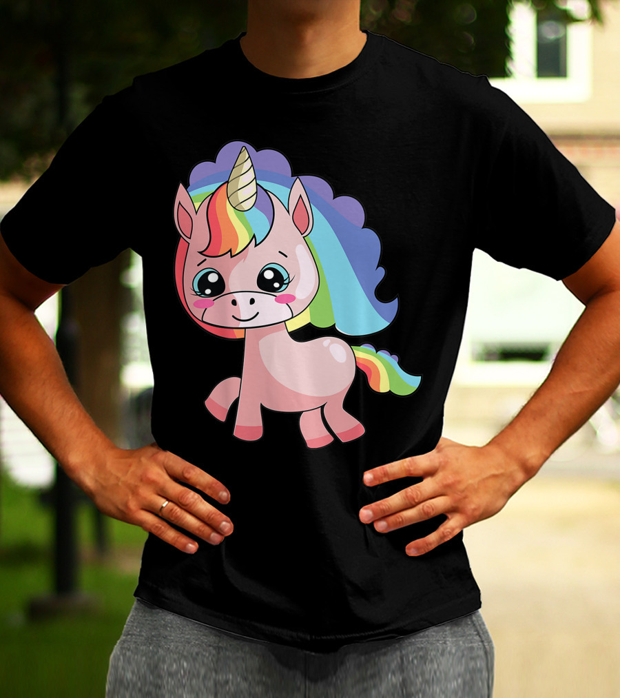 Cute Rainbow Unicorn For Unicorn Lover T-Shirt