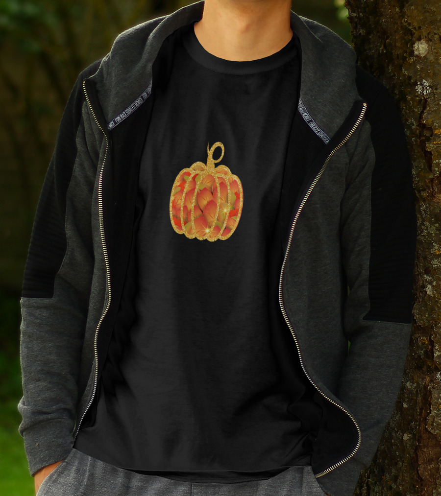 Amazing Fall Pumpkin Halloween Thanksgiving Best Autumn Leaves Glow T-Shirt