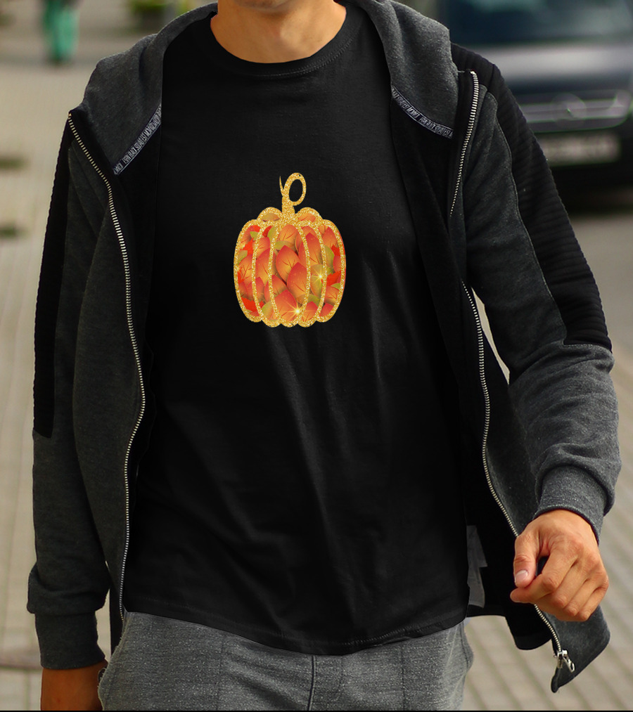 Amazing Fall Pumpkin Halloween Thanksgiving Best Autumn Leaves Glow T-Shirt