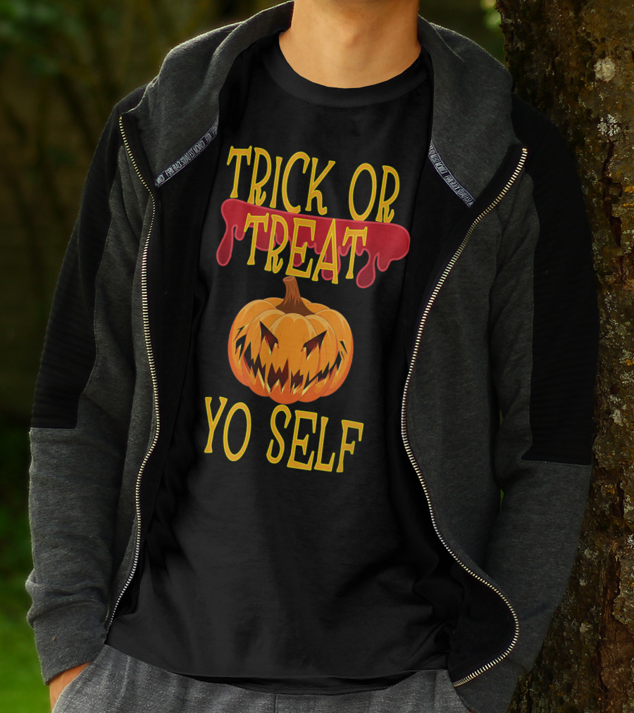 Trick Or Treat Yo Self Pumpkin Halloween Jack-O'-Lantern T-Shirt