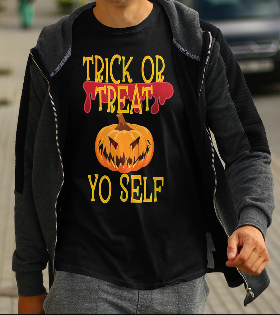 Trick Or Treat Yo Self Pumpkin Halloween Jack-O'-Lantern T-Shirt