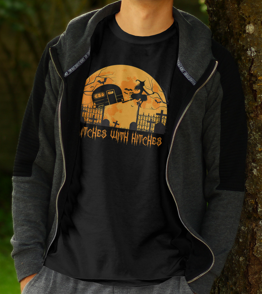 Halloween Spooky Witches With Hitches Camping Scene T-Shirt