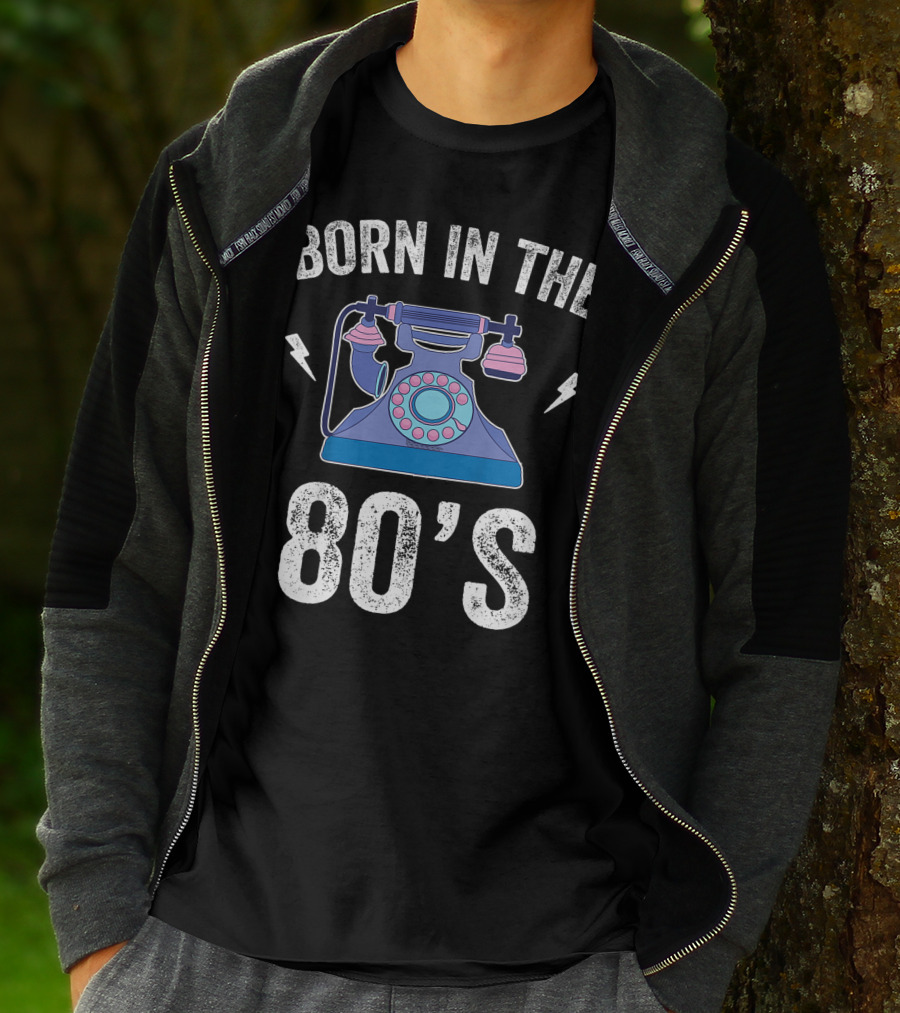 Born In The 80's 1980s Retro Rotary Telephone Vintage 80s T-Shirt