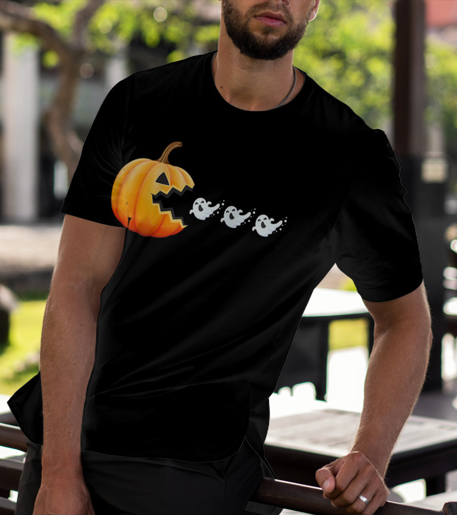 Funny Pumpkin Eating Ghosts Halloween Best T-Shirt
