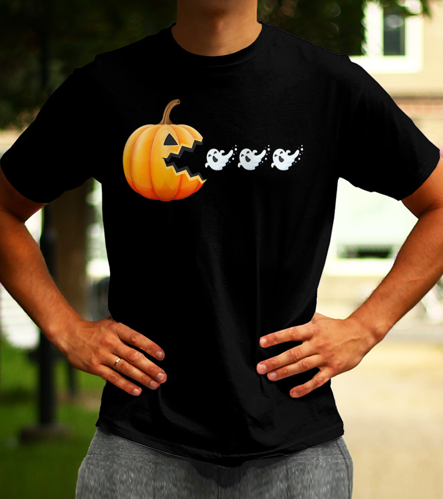 Funny Pumpkin Eating Ghosts Halloween Best T-Shirt