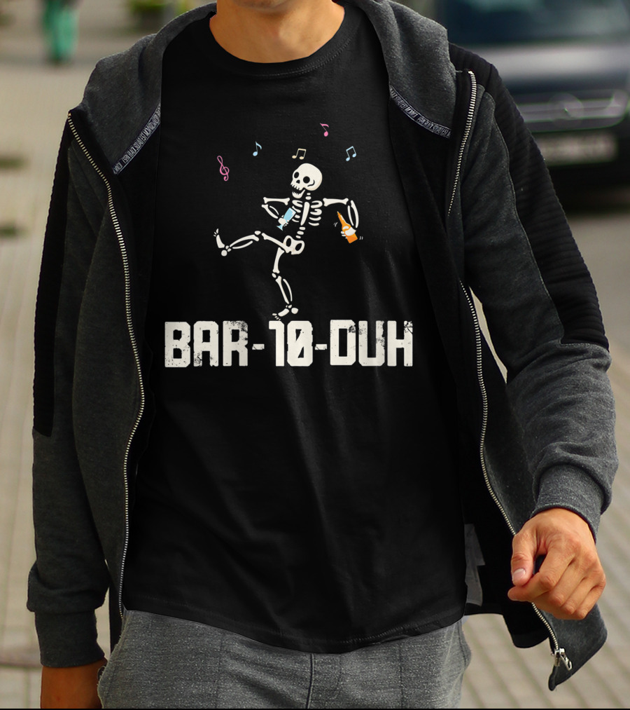 Women Bar 10 Duh Funny Cool Skeleton Bartender Music T-Shirt