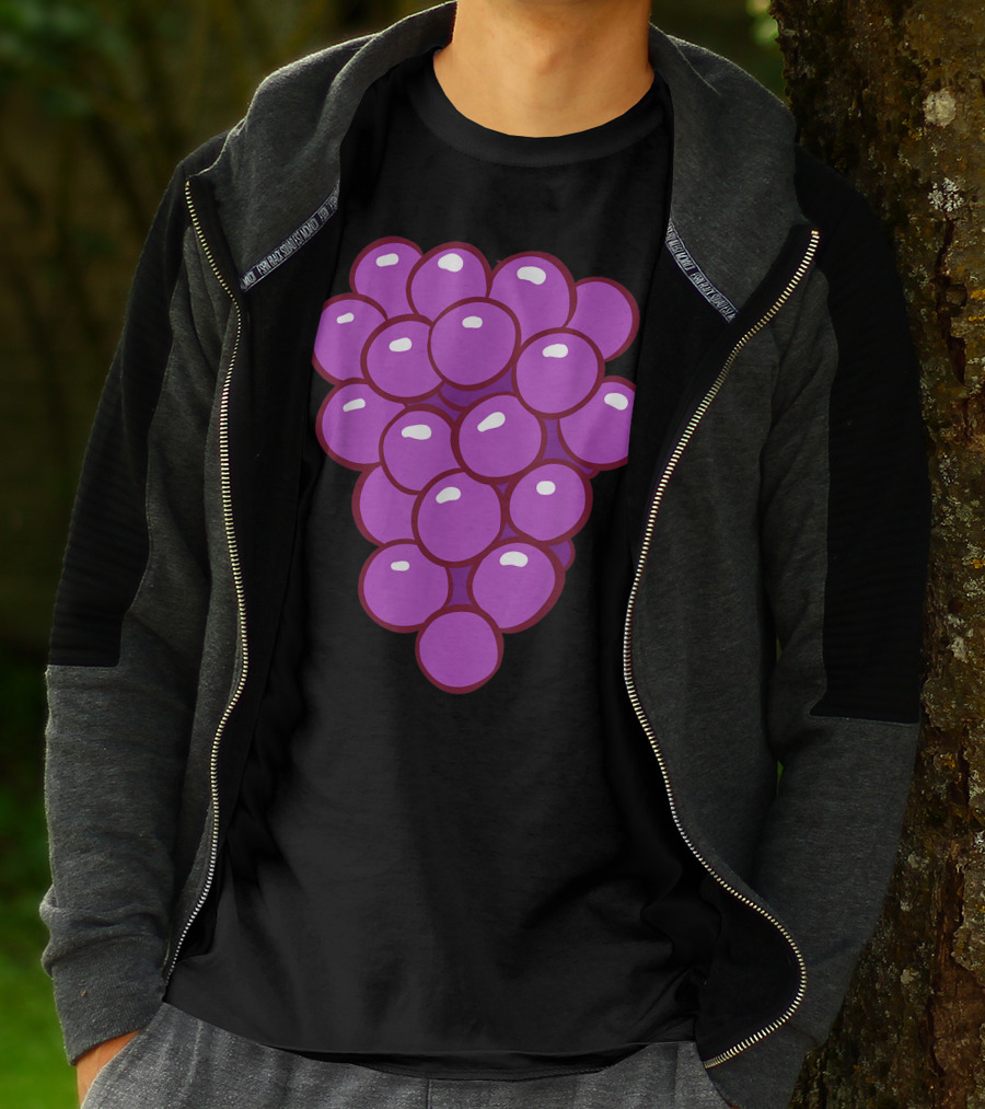 Funny Halloween Purple Grape Cluster T-Shirt