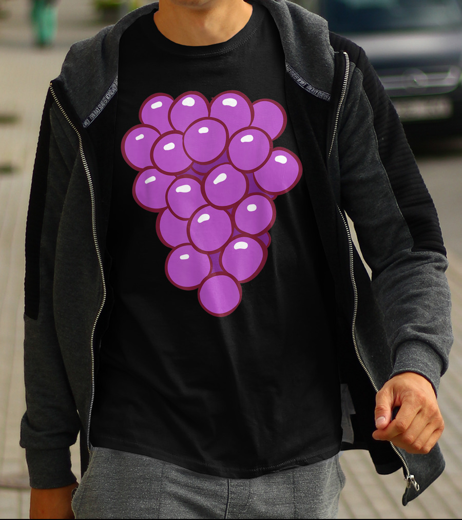 Funny Halloween Purple Grape Cluster T-Shirt