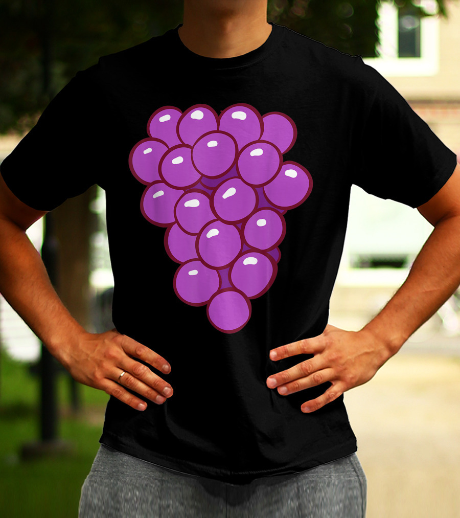 Funny Halloween Purple Grape Cluster T-Shirt