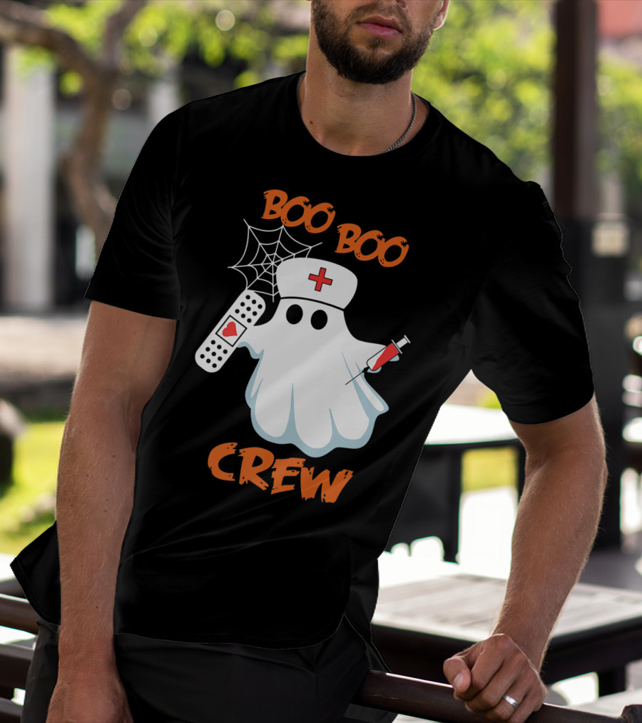 Boo Boo Crew Funny Halloween Nurse RN Medical EMS Staff T-Shirt