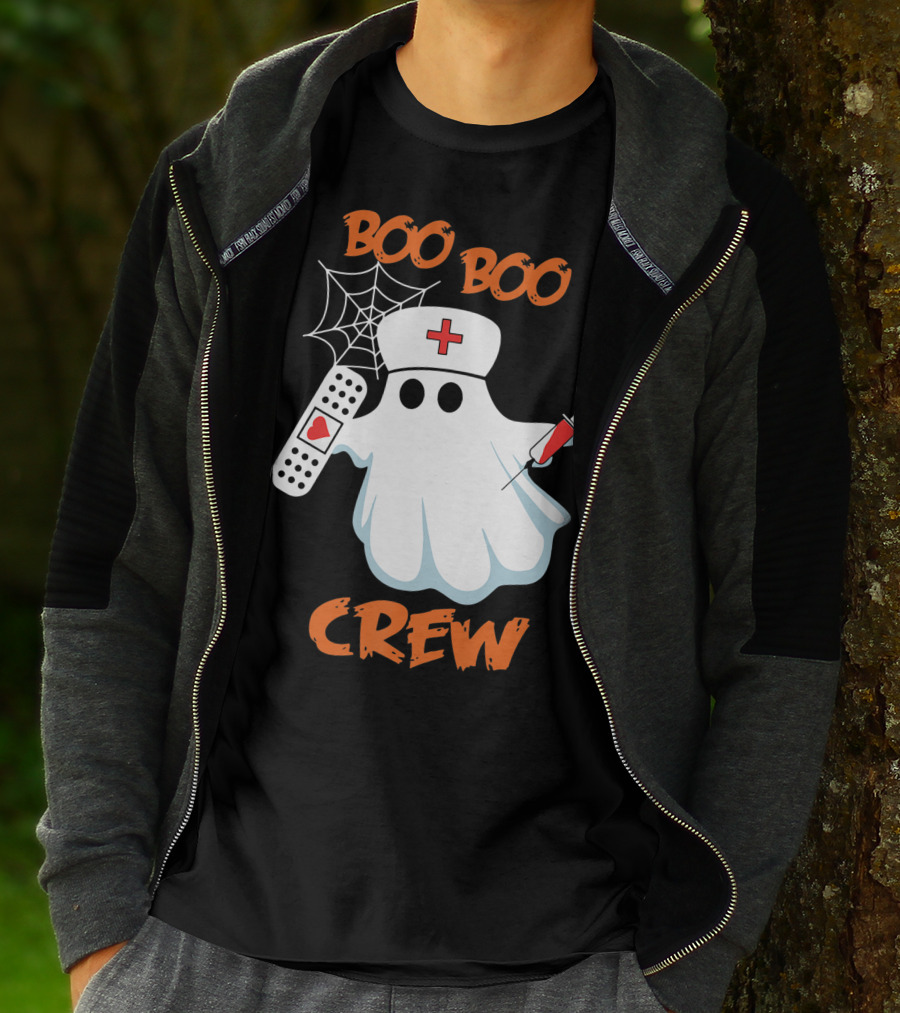 Boo Boo Crew Funny Halloween Nurse RN Medical EMS Staff T-Shirt