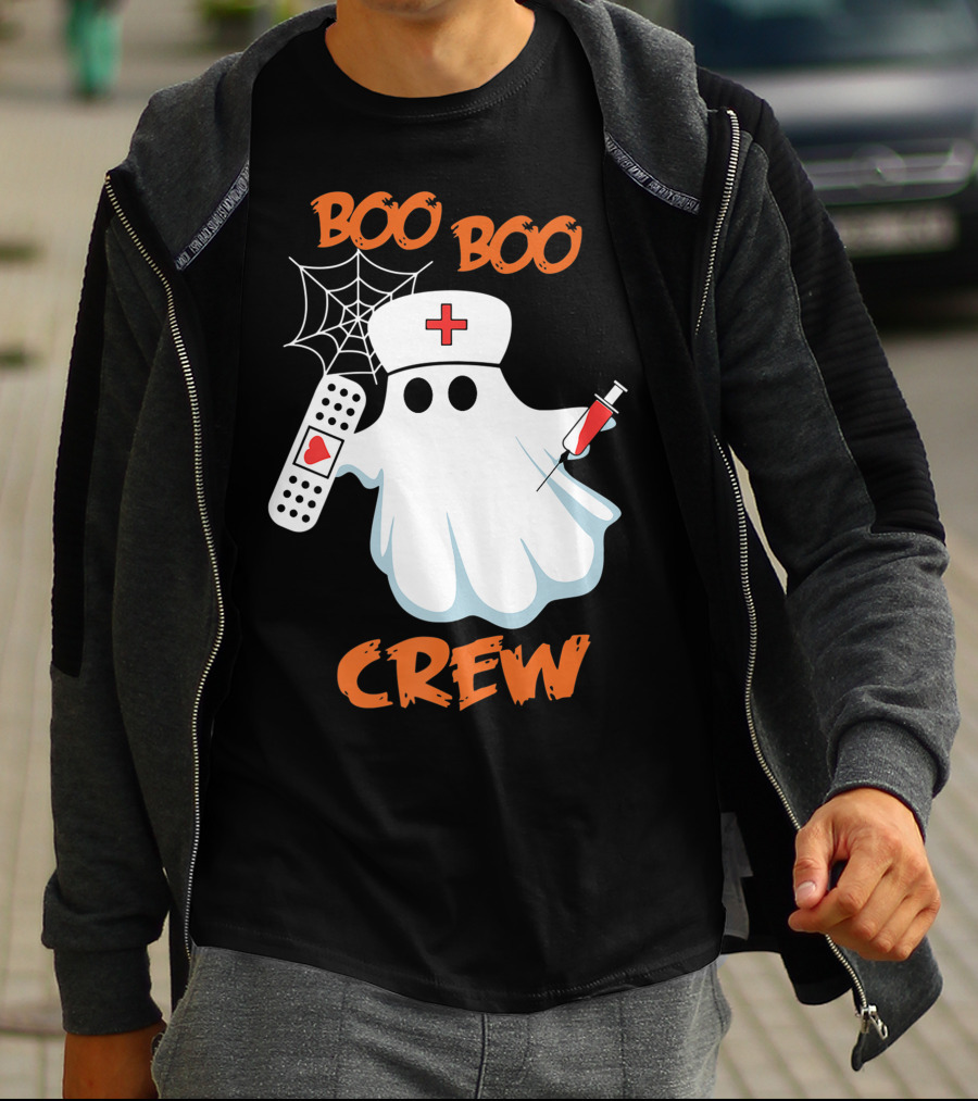 Boo Boo Crew Funny Halloween Nurse RN Medical EMS Staff T-Shirt