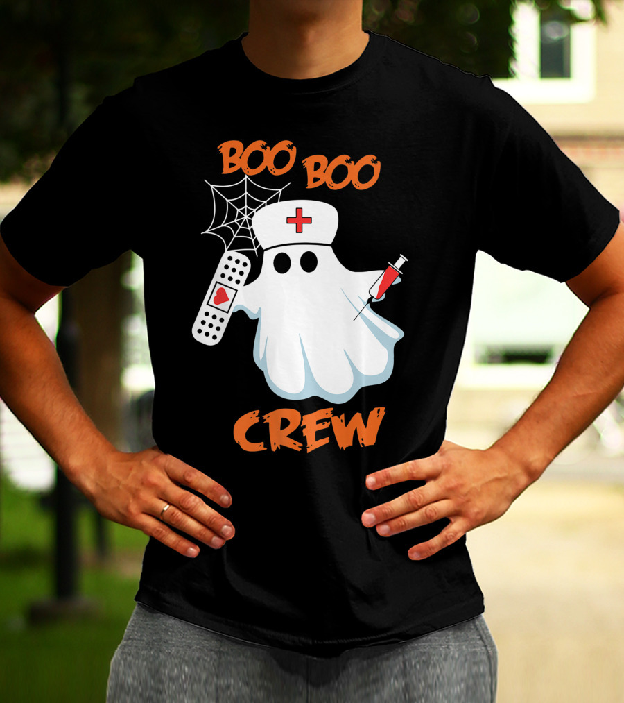 Boo Boo Crew Funny Halloween Nurse RN Medical EMS Staff T-Shirt