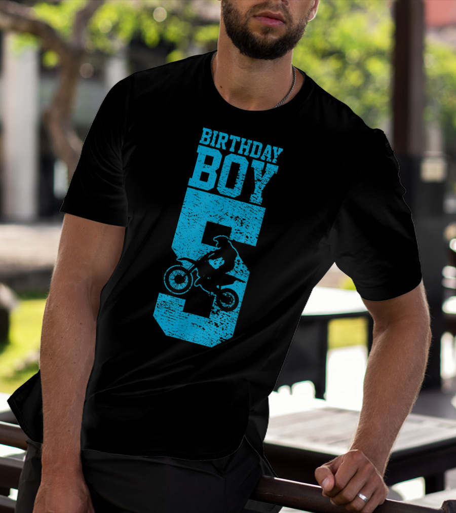 Birthday Boy 5 Motocross Dirt Bike T-Shirt