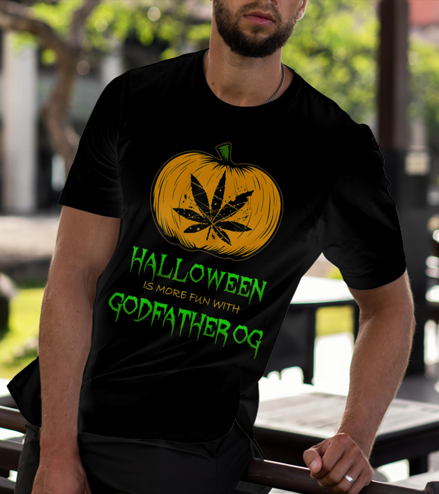 Halloween Is More Fun With Godfather OG Weed Pumpkin T-Shirt