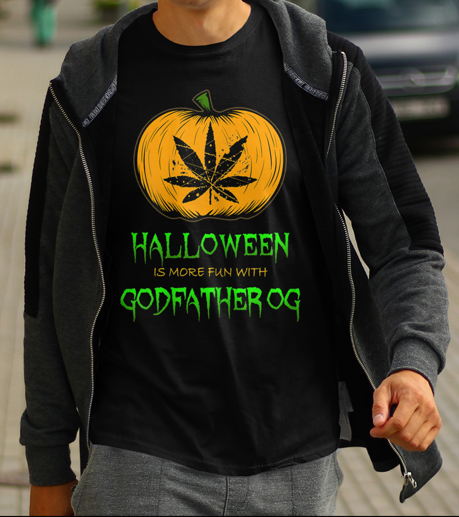 Halloween Is More Fun With Godfather OG Weed Pumpkin T-Shirt