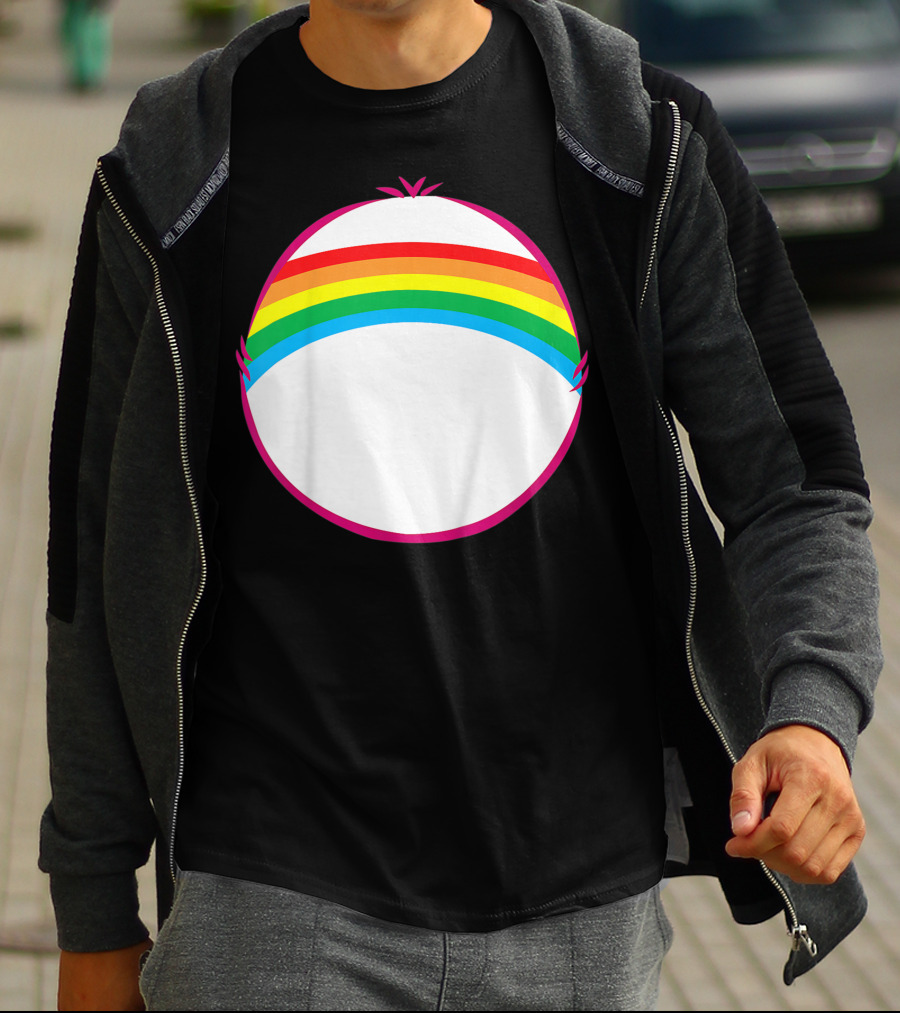 Adult Bear Cheer Rainbow Classic Icon Rainbow Arch T-Shirt