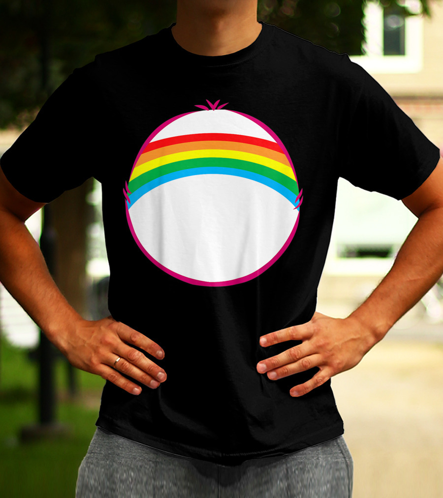 Adult Bear Cheer Rainbow Classic Icon Rainbow Arch T-Shirt