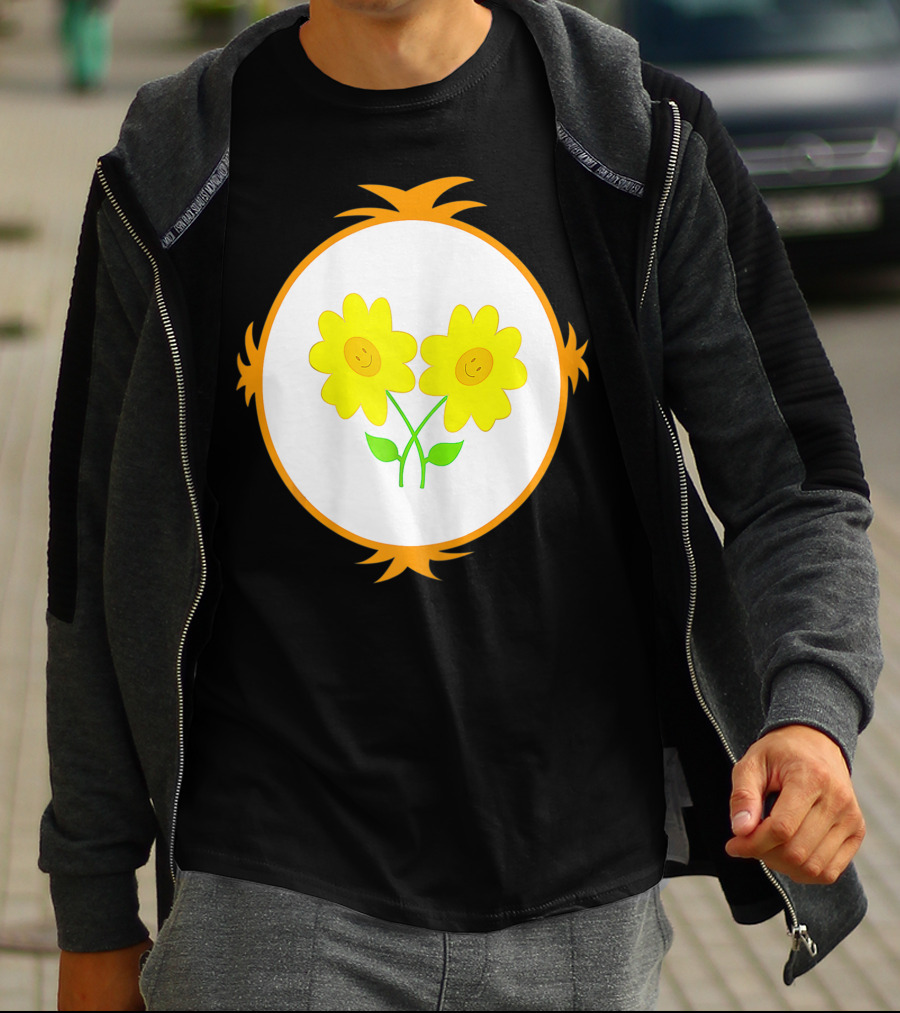 I Care Funny Halloween Bear Costume Best Friend Smiling Flowers T-Shirt