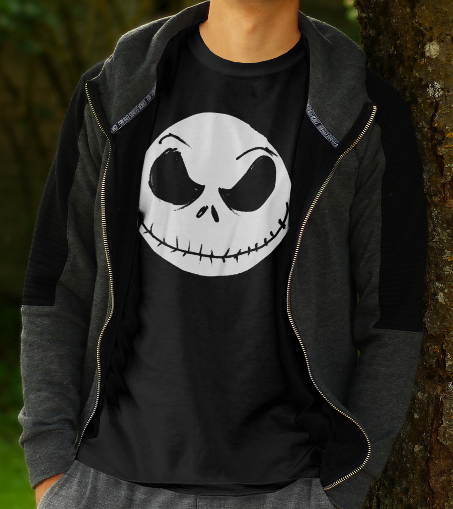 The Nightmare Before Christmas Jack Skellington Face Iconic Grinning Expression T-Shirt